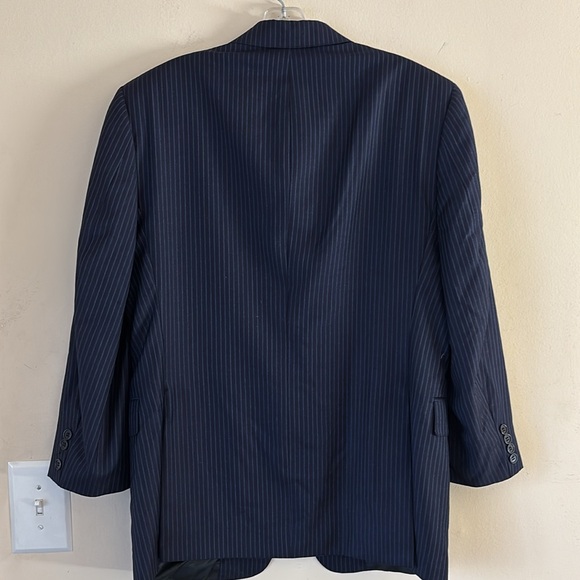 Loro Piano Blue Pinstripe Sport Jacket Blazer Men by Daniel Cremieux Size 38S - Picture 5 of 15